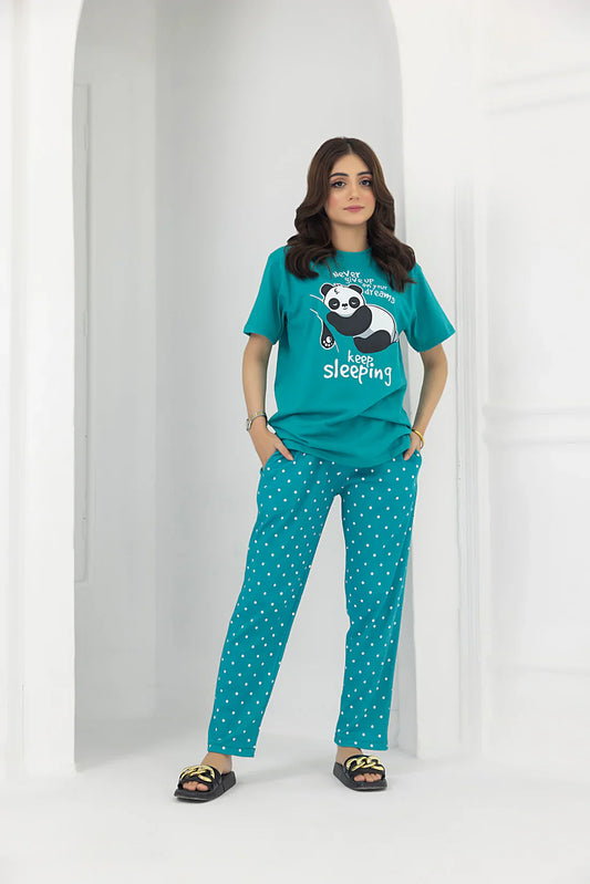 Never Give up Printed Night Suit